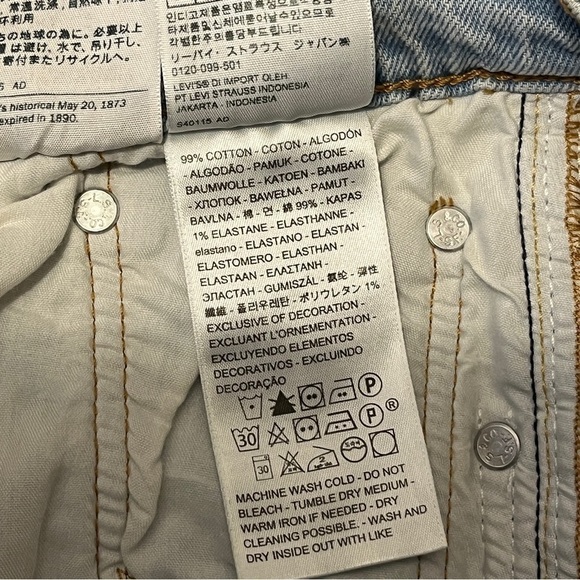 Levi Premium 501 Original Sport Stripe Cropped Jeans. Blue Size 27 #785 - Picture 10 of 12
